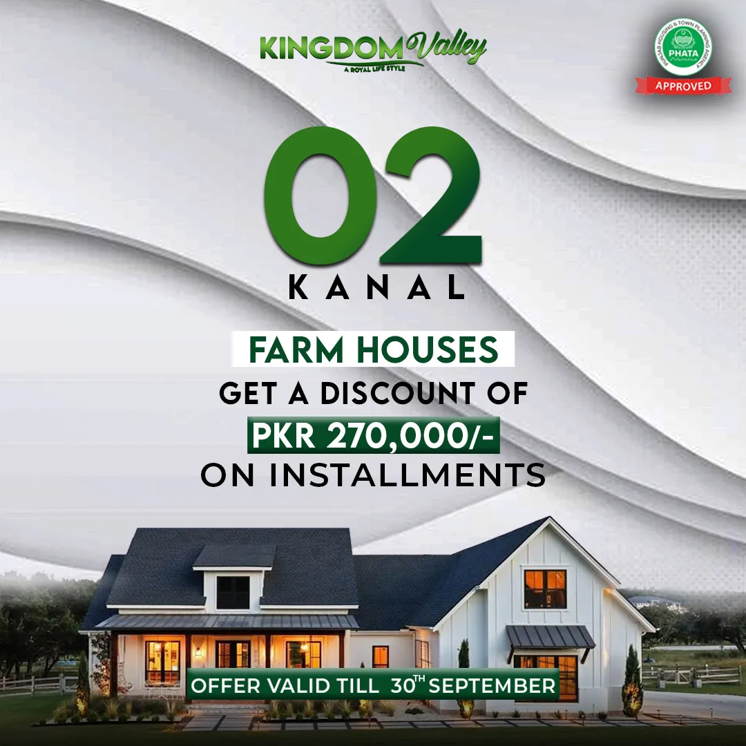 kingdom valley 2 kanal farm house