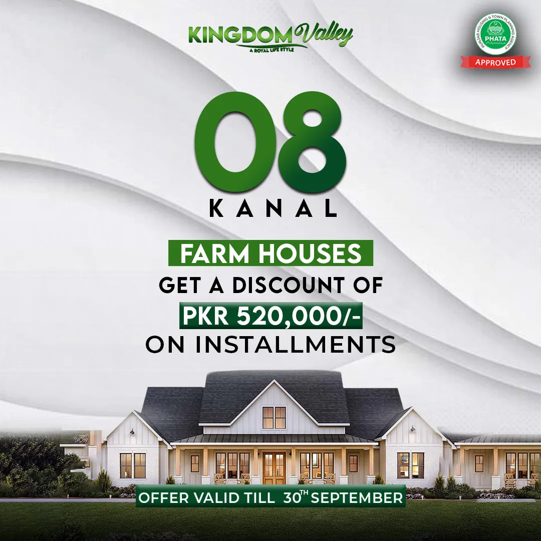 kingdom valley 8 kanal farm house